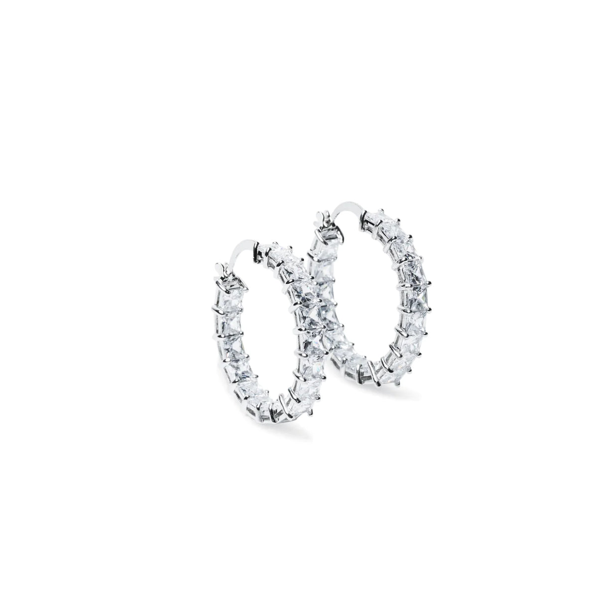 Emerald Cut Hoop Earrings