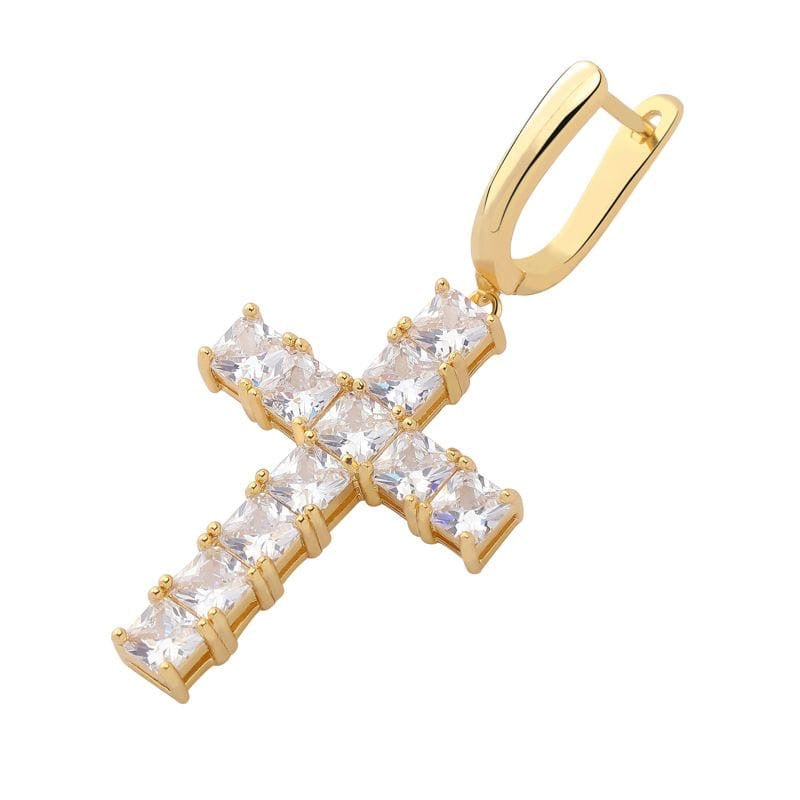 Diamond Cross Earrings