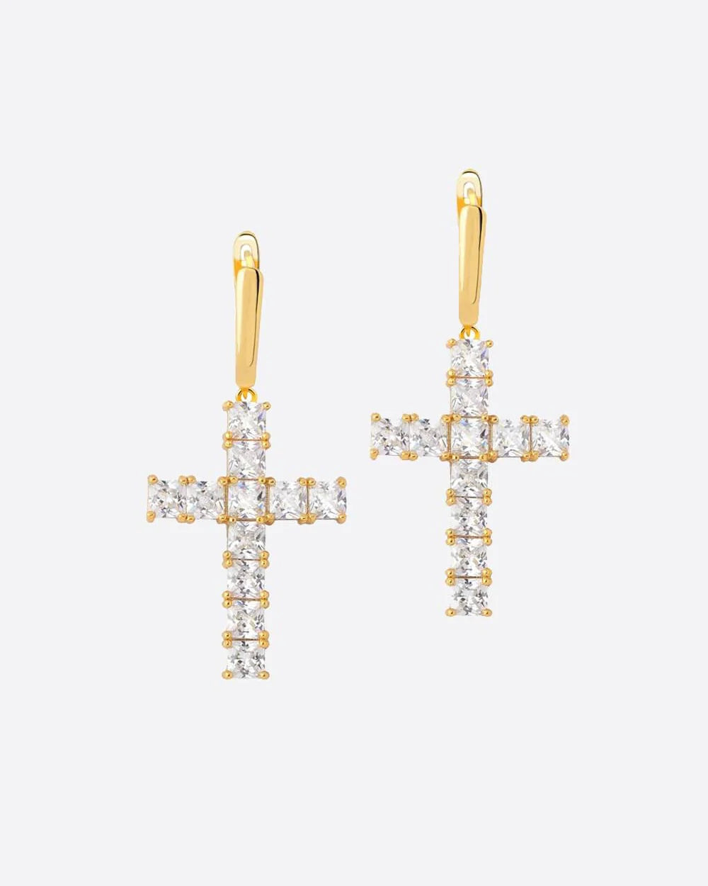 Diamond Cross Earrings