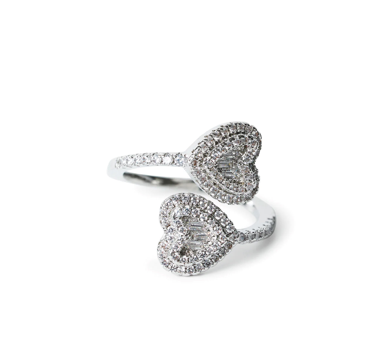 Double Heart Cuff Ring